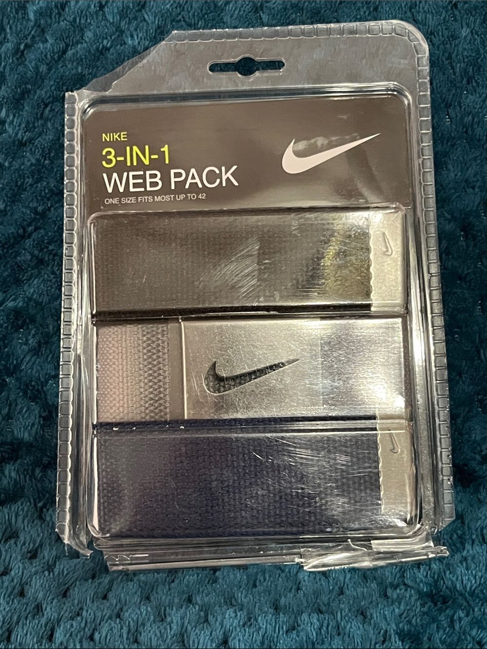 Nike 3-in-1 Web Pack Belts - Black/Gray, Navy 1 buckle